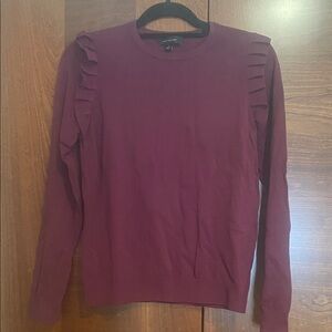 Ann Taylor Plum Ruffled Sweatshirt